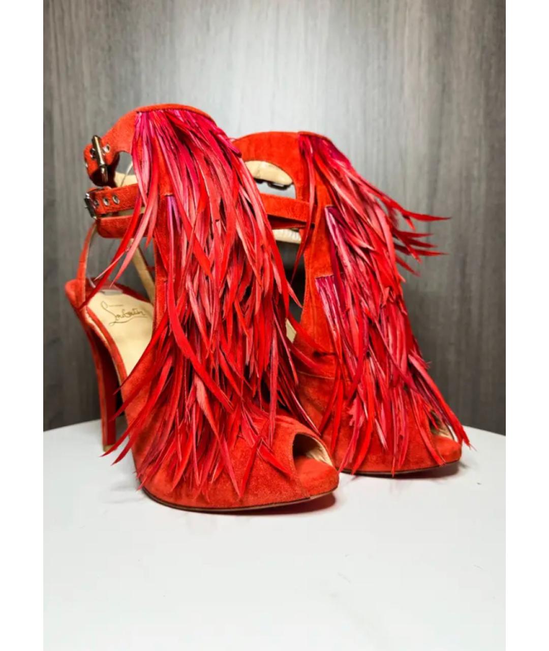 Christian Louboutin Feather Heels Red Brand New - 38