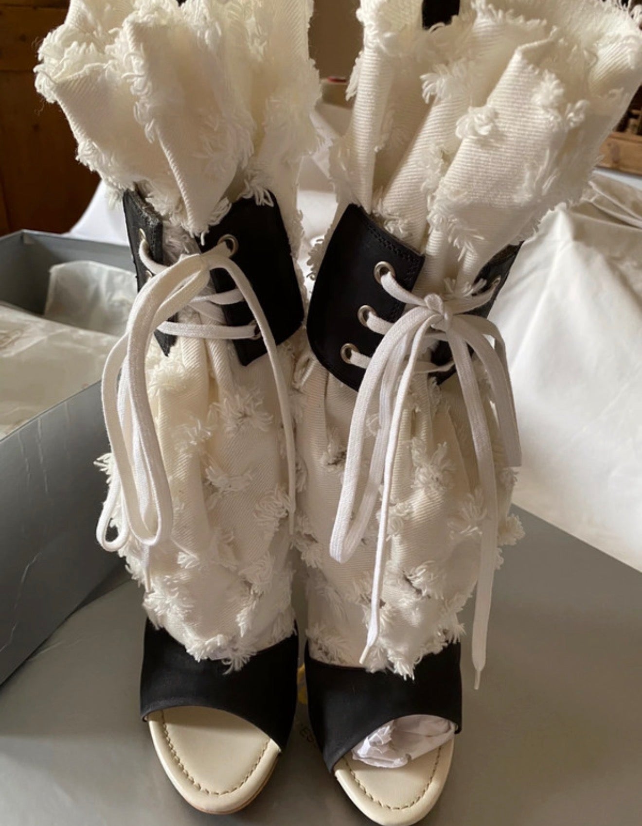 Vivienne Westwood 2009 Tattered Platform Wooden Heel Brand New - 40