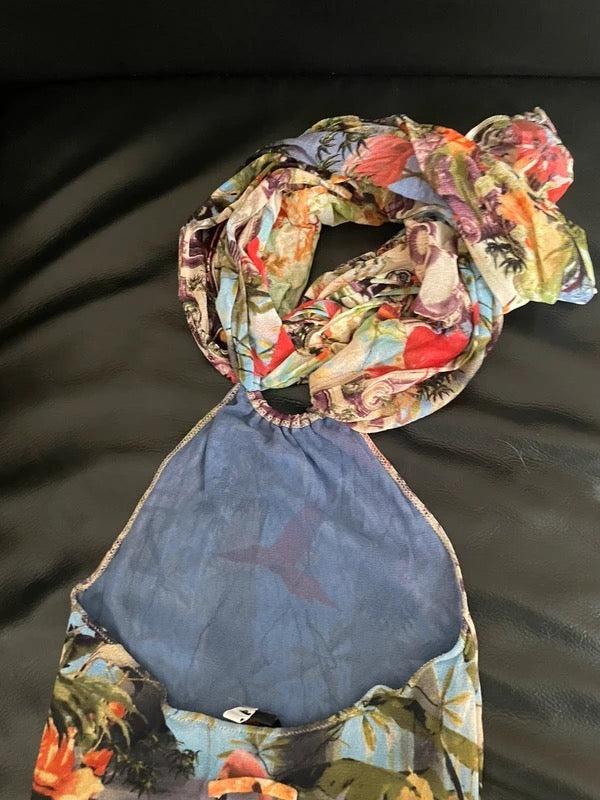 Jean Paul Gaultier S/S 1999 Flamingo Mesh Maxi Dress - S