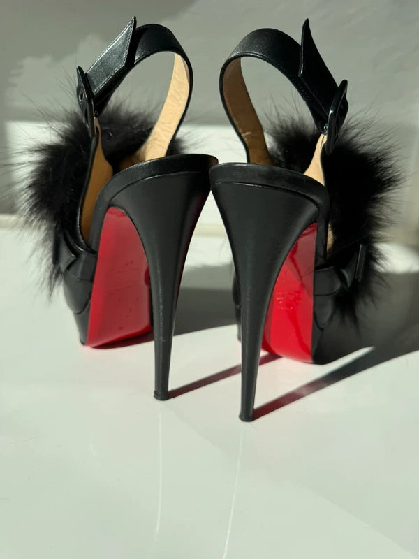 Christian Louboutin Fur Splash Heels - 40