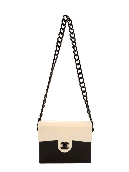 Chanel Plexiglass Single Chain Shoulder Bag Plastic Bi-Color Shoulder Bag