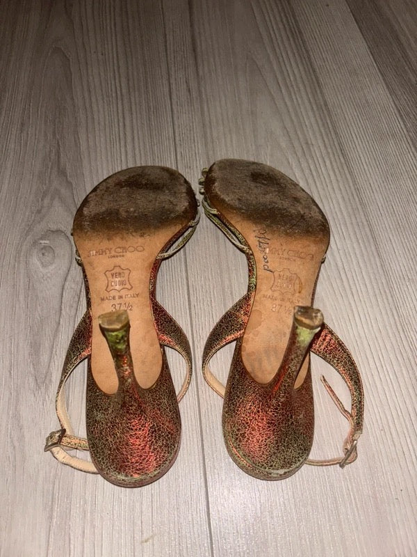 Jimmy Choo Golden Leather Heels - 37/37.5