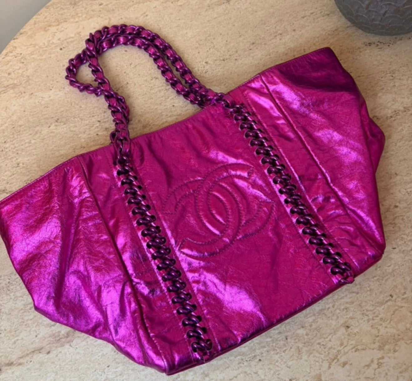 Chanel 2000s Metallic Tote Bag