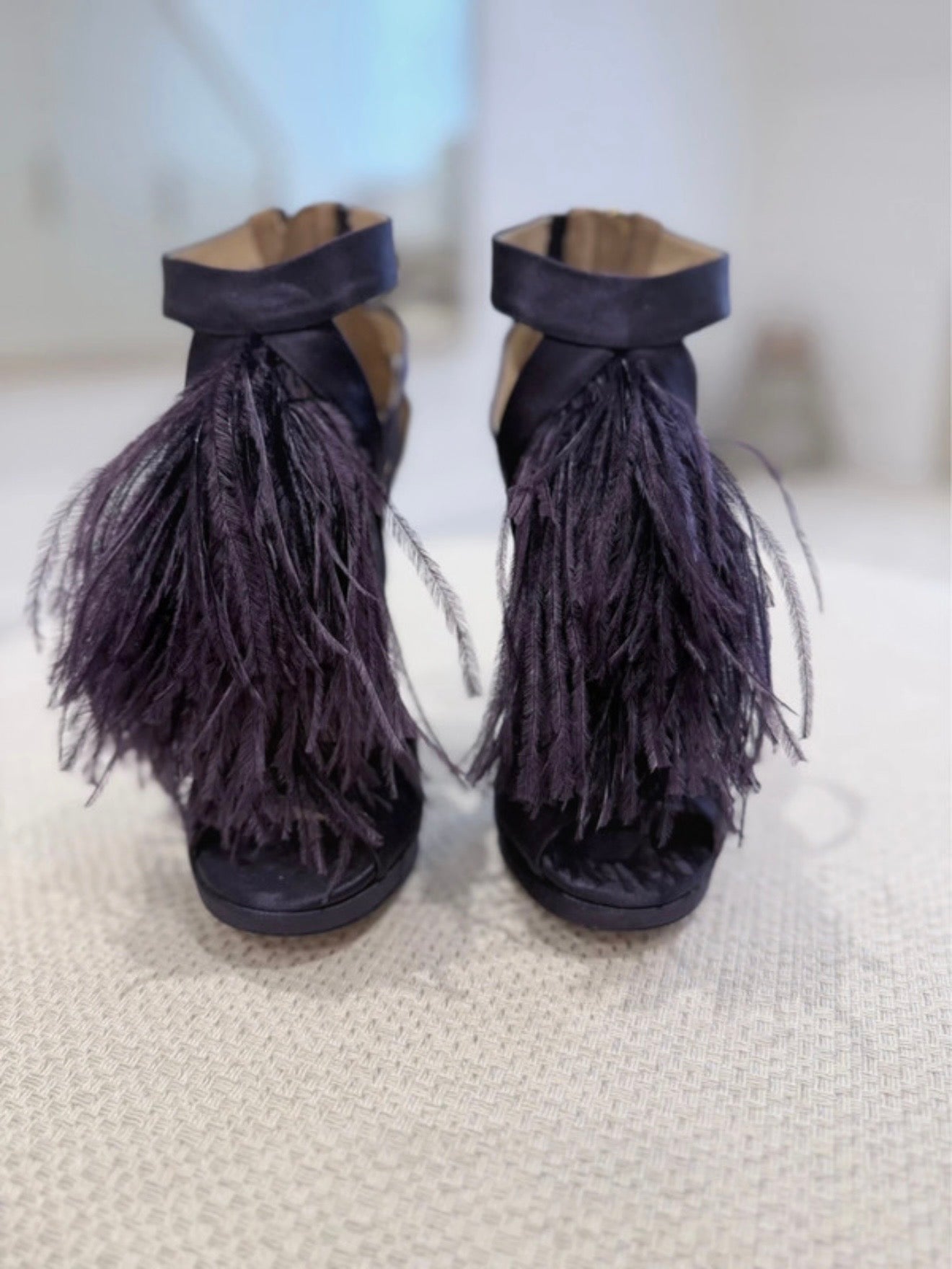 Jimmy Choo Ostrich Feather Heels - 36