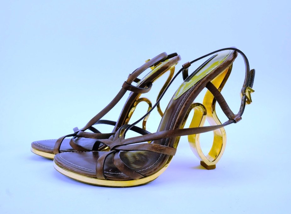 Louis Vuitton S/S 2007 Gold Wedge Heel Brand New - 40