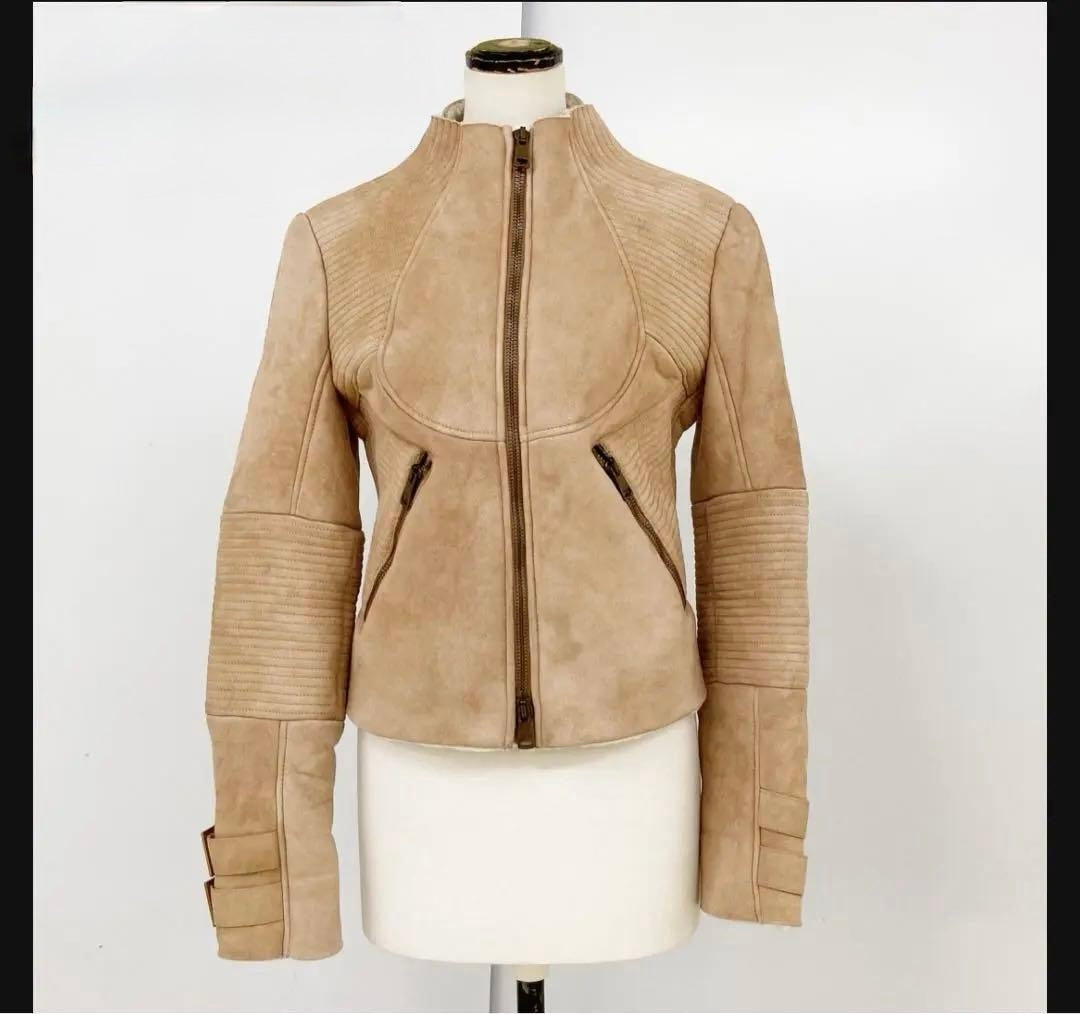 Gucci by Tom Ford Shearling Moto Jacket  - S