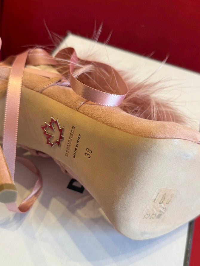 Dsquared2 Riri Fur Lace Up Heels - 38