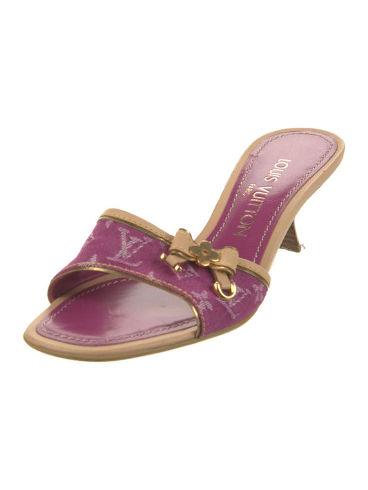 Louis Vuitton Pink Denim Kitten Heel - 36.5/37