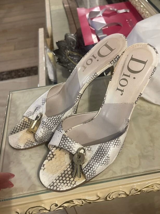 Dior Python Lock Heels - 38/38.5