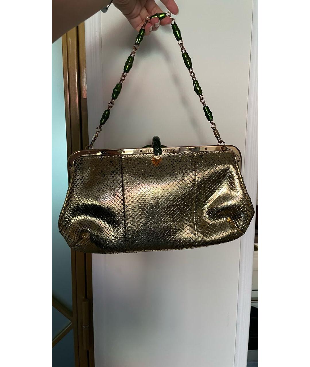 Gucci by Tom Ford 2004 Runway Gold Snake Skin Swarovski Bag