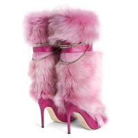 Giuseppe Zanotti Chain Fur Boots Brand New - 37