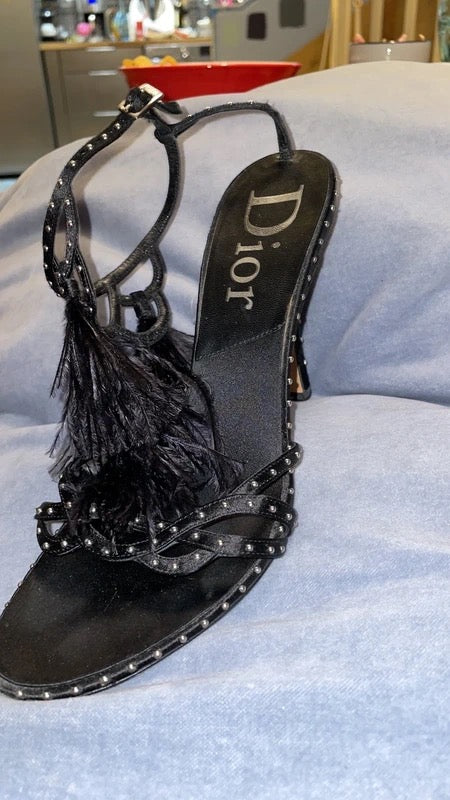 Dior by Galliano Diamanté Feather Heel - 38