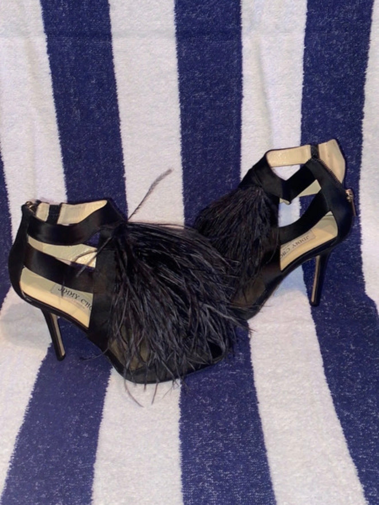 Jimmy Choo Ostrich Feather Heels - 37