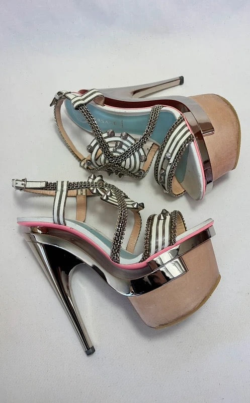 Versace 2010 Embellished Platform Pumps - 38