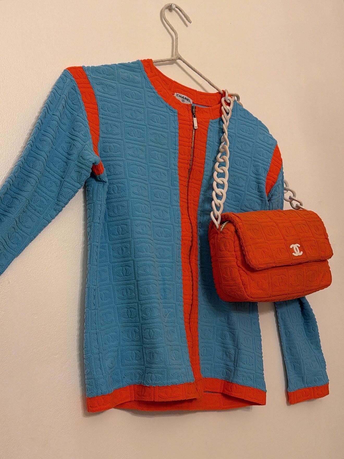 CHANEL 2002-2003 Terry Cloth Sport Line Flap shoulder bag