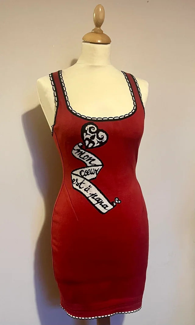 Alaia 1992 ‘Mon Coeur est a Papa’ Mini Dress (re-edition/modern version) - M
