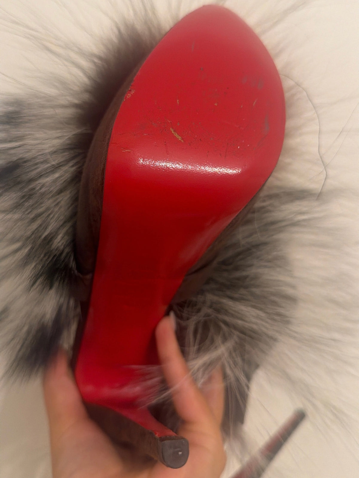 Christian Louboutin Fur Splash Heels - 40