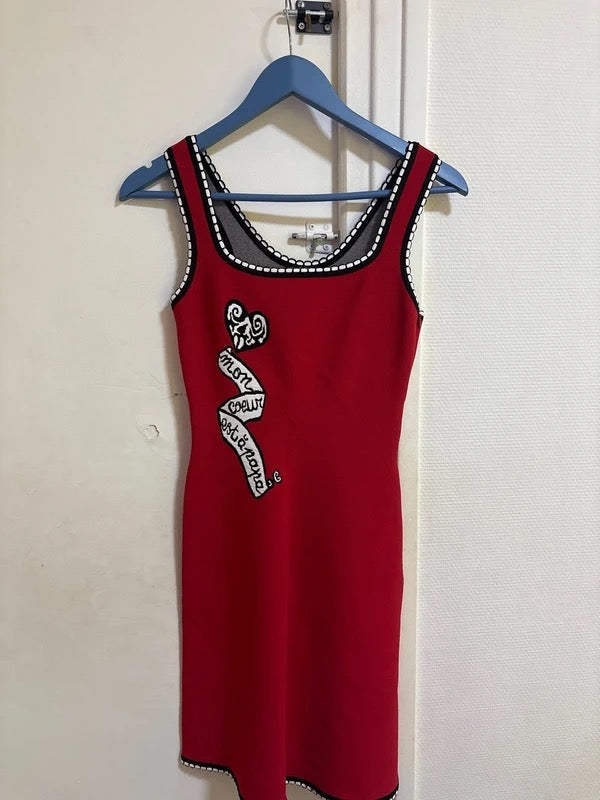 Alaia 1992 ‘Mon Coeur est a Papa’ Mini Dress (re-edition/modern version) - M