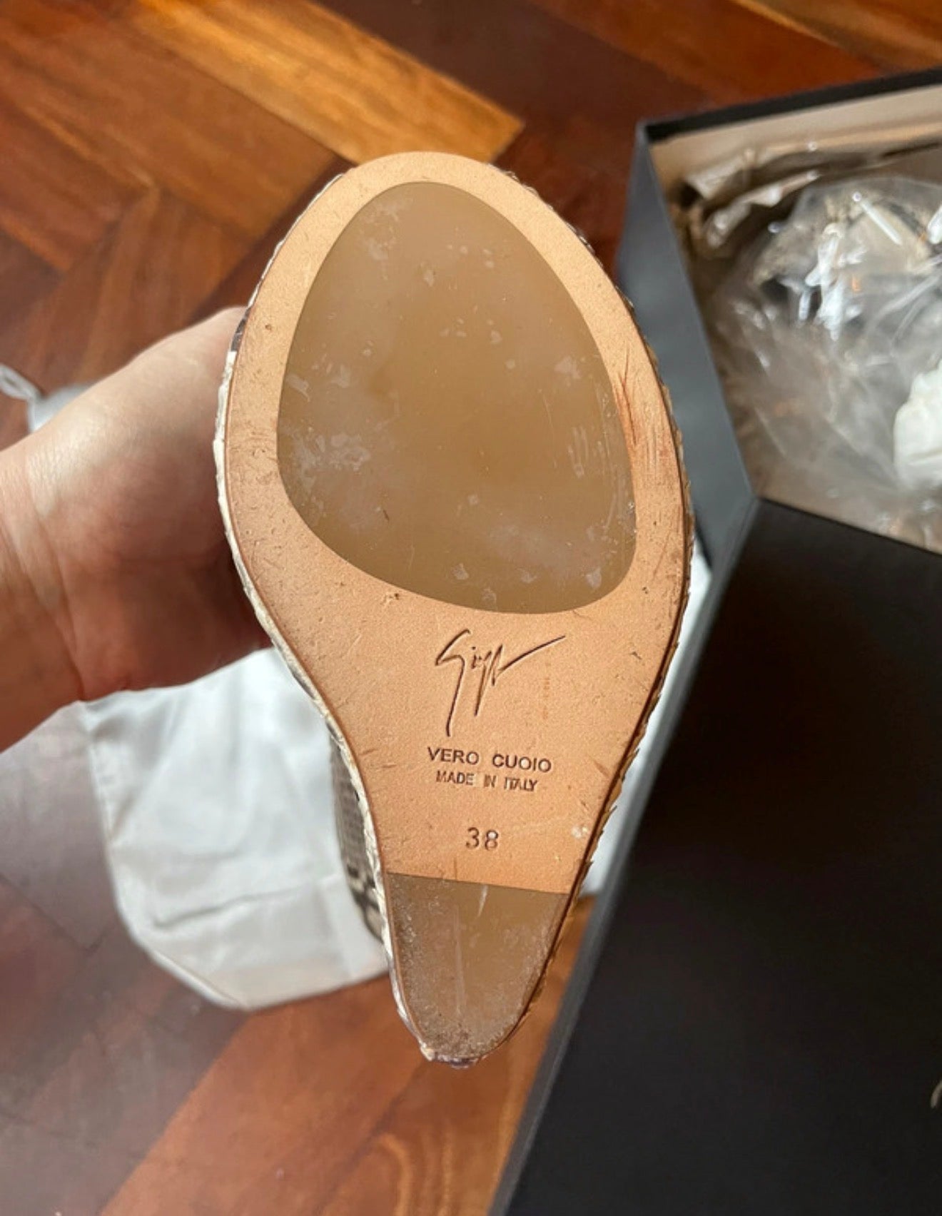 Giuseppe Zanotti Python Wedge Brand New - 38