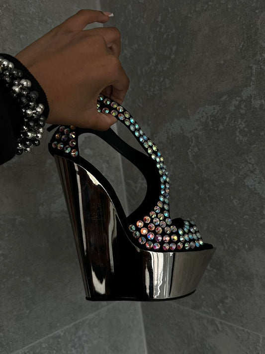 Giuseppe Zanotti Diamanté Wedges - 40