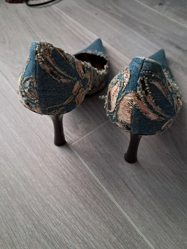 Roberto Cavalli Denim Heels - 39.5