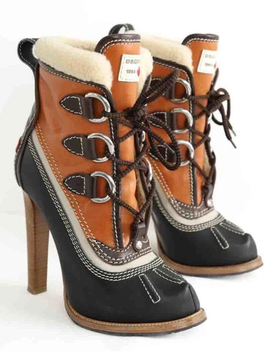 Dsquared2 Shearling Ankle Boots - 38