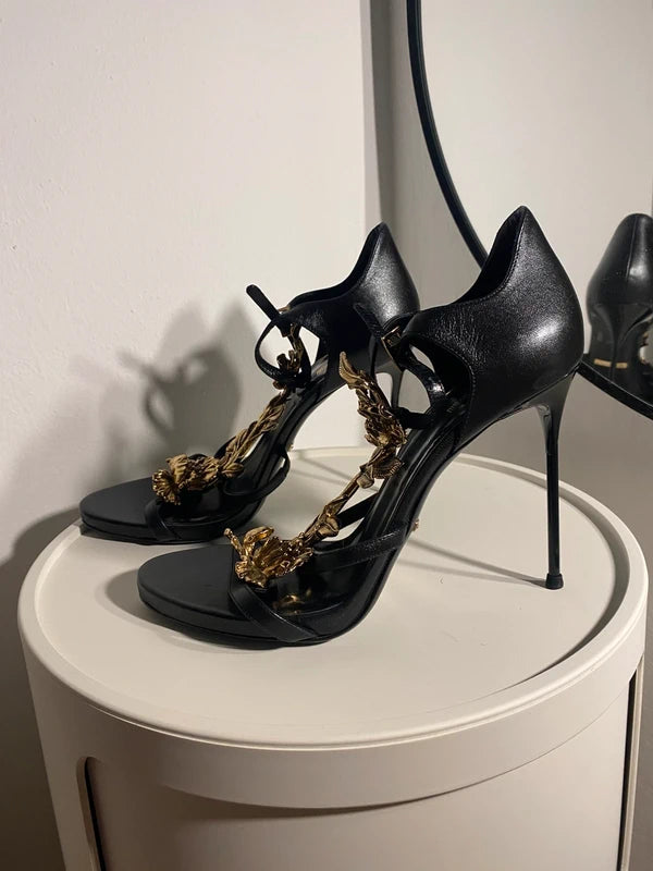 Roberto Cavalli 2015 Gold Leaf Heel Brand New - 38/38.5