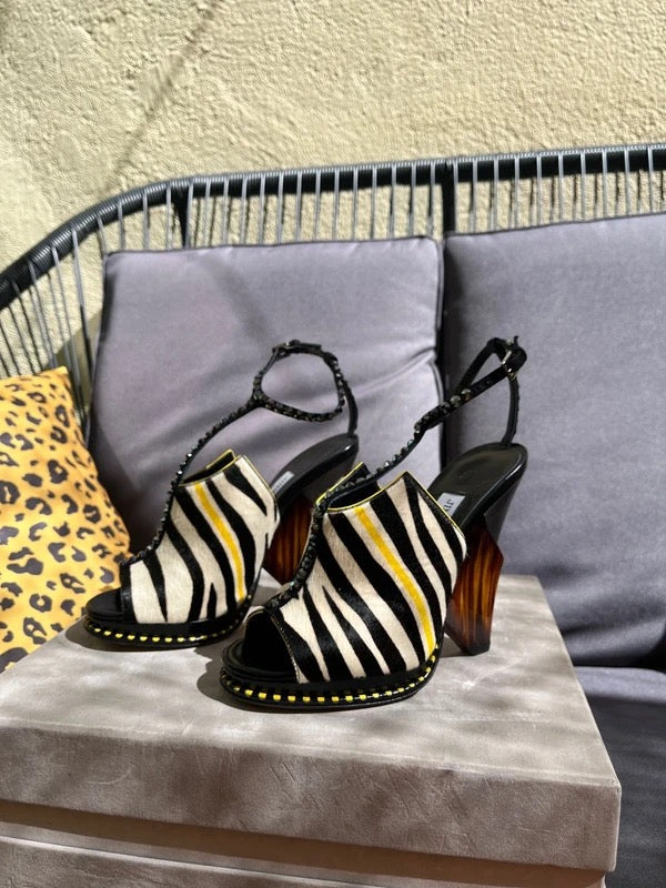 Jimmy Choo Zebra Pony Hair Wedge Heels - 36,38 + 39