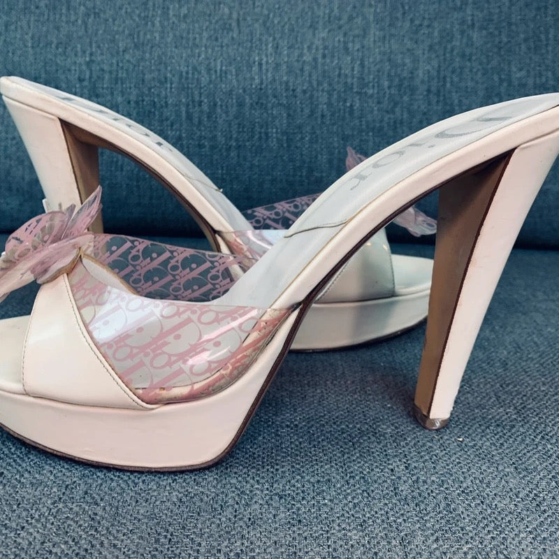 Dior Trotter Monogram Flower Heels - 39.5