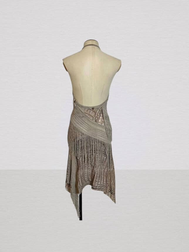 Roberto Cavalli Ss2011 Croc Fringe Dress - IT 42