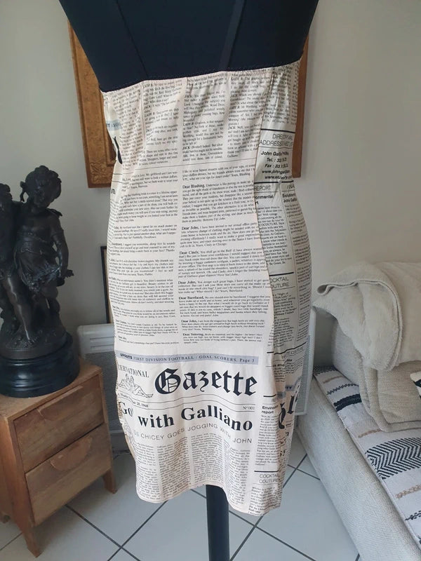 Galliano Newspaper Mini Dress - L