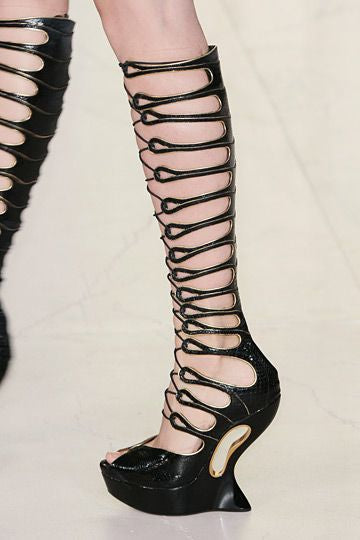 Alexander Mcqueen S/S 2012 Runway Python Wedge Heels Brand New - 38