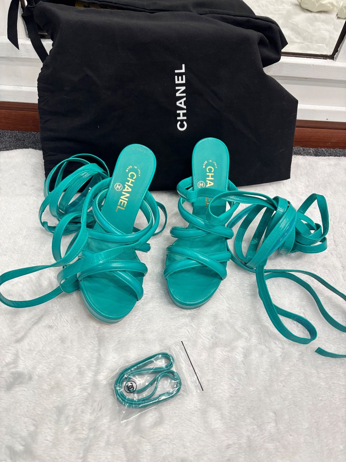 Chanel Colosseum Lace Up Heels Brand New  - 37/37.5