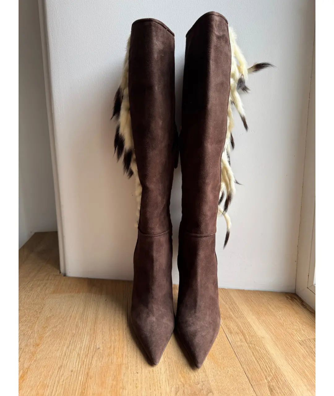 Roberto Cavalli Fox Fur Trim Boots - 37/38