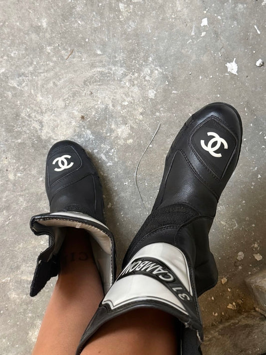 Chanel Cambon Moto Boots - 42