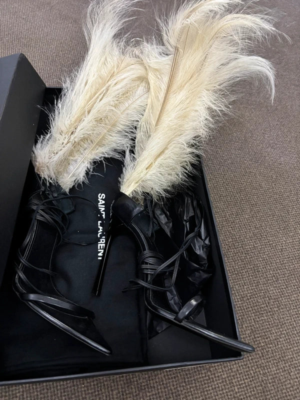 Saint Laurent Jamie Feather Heel - 39/40
