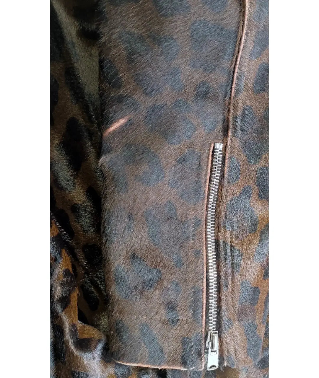 Alaia Leopard-Print Calf-Hair Jacket - M