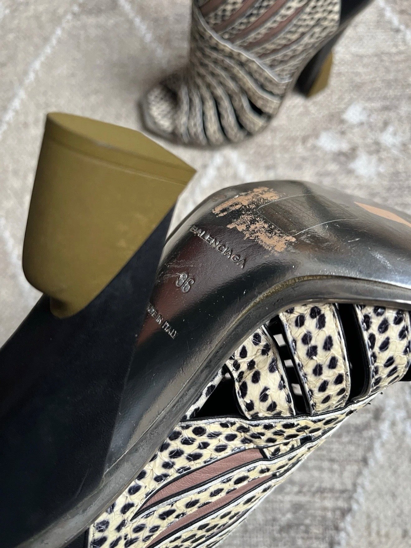 Balenciaga Python Ankle Boots - 36