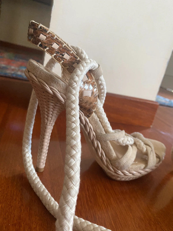 Dior Tahiti Rope Lace Up Heels - 40