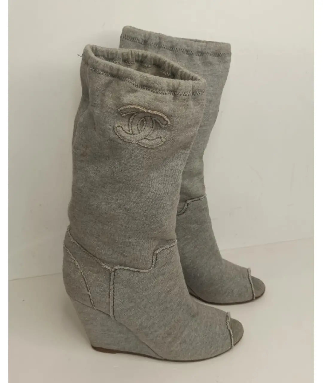 Chanel Open Toed Wedge Boots - 39