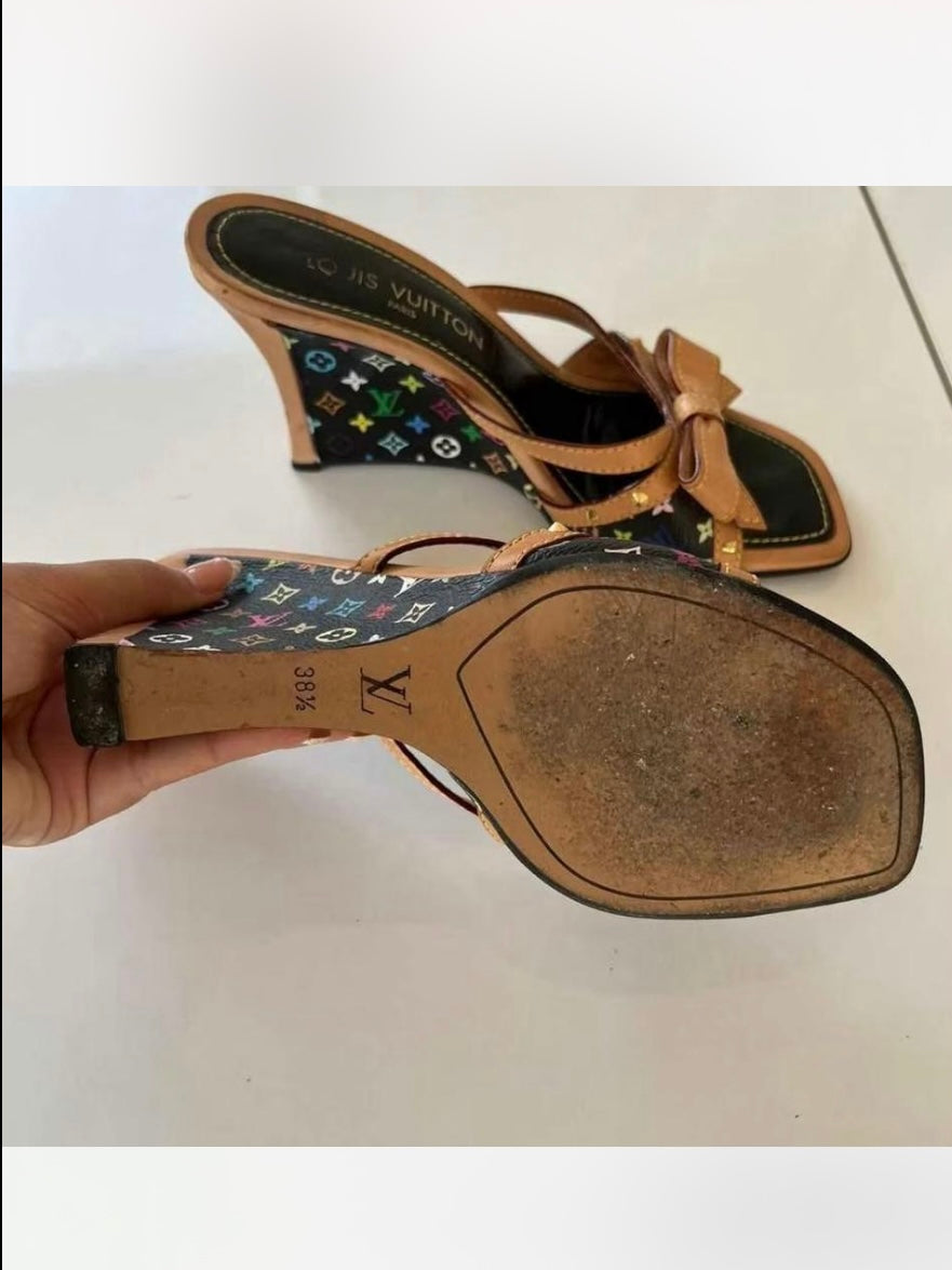 Louis Vuitton X Takashi Murakami Bow Wedge Heels - 38.5