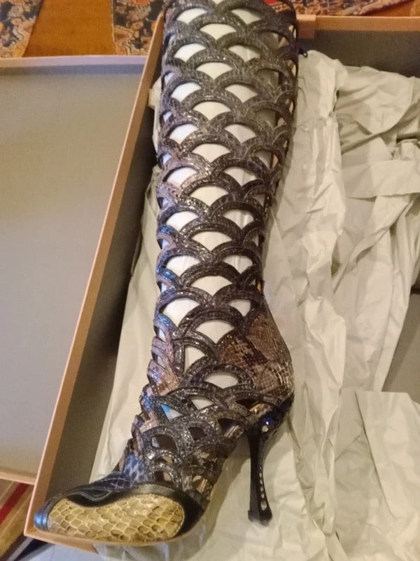 Miu Miu Sculptural Python Heels - 34.5, 38 + 39