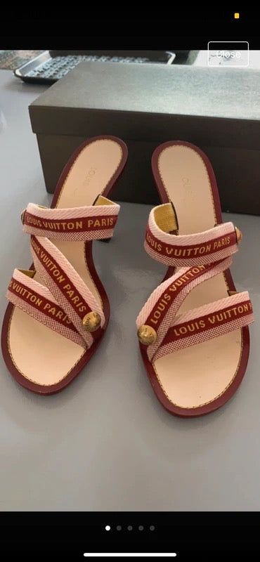 Louis Vuitton Logo Stap Heels - 40/40.5