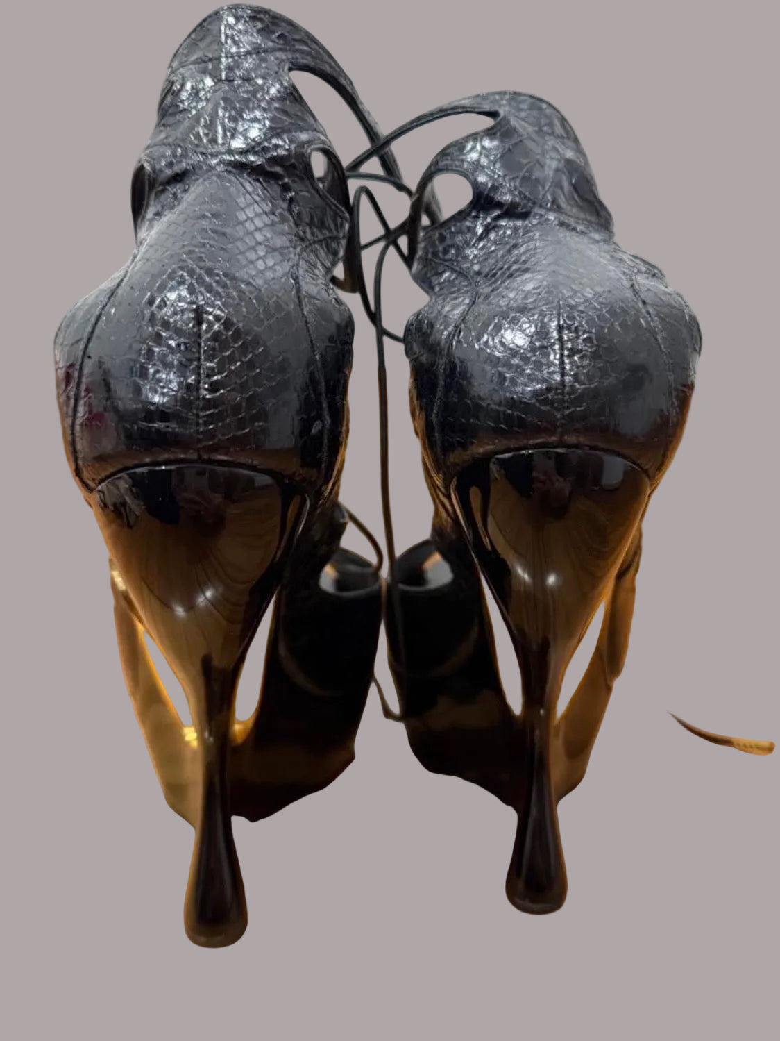 Alexander Mcqueen S/S 2012 Runway Python Wedge Heels Brand New - 38