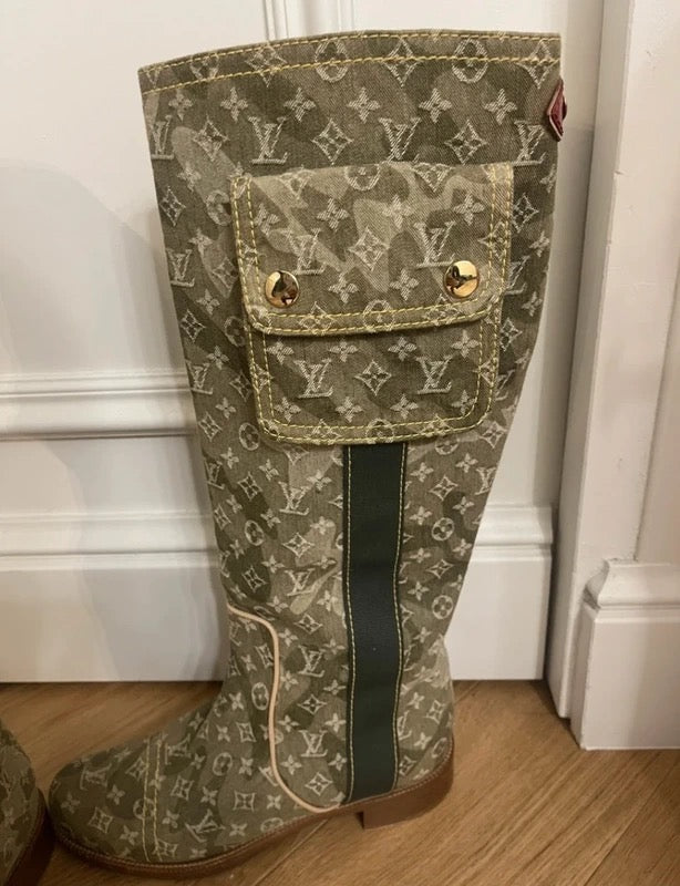 Louis Vuitton x Takashi Murakami Denim Monogram Boots - 37