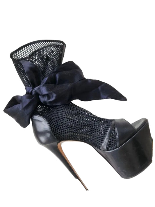Gianmarco Lorenzi Fishnet Platform Heels - 35/36