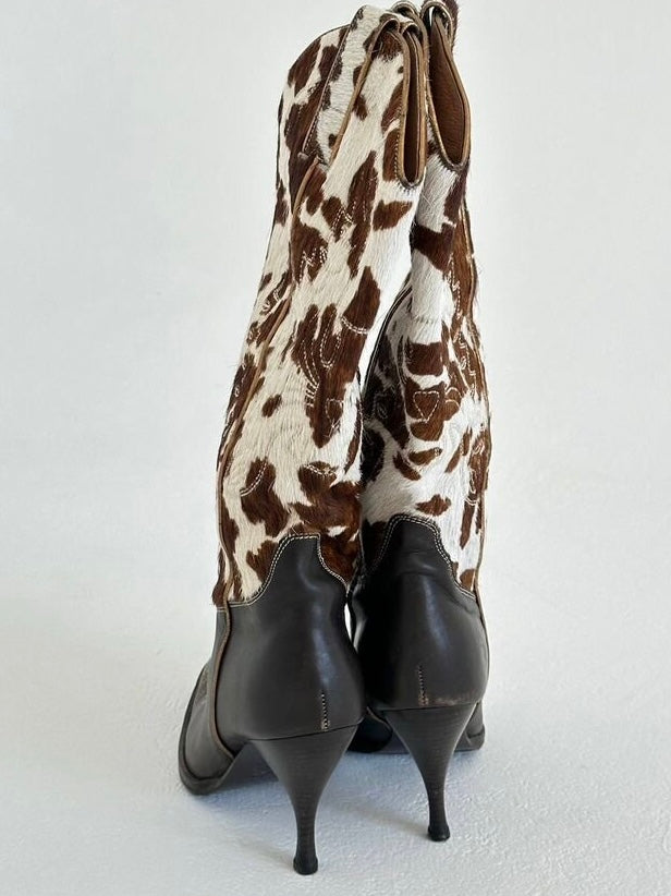 Dolce & Gabbana 2004 Pony Hair Cowboy Boots - 39