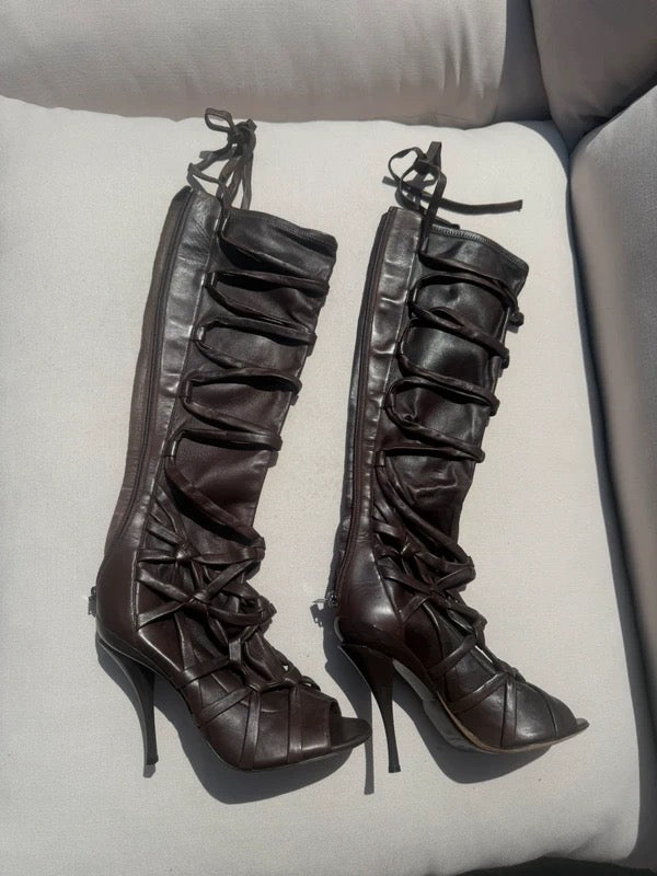Jimmy Choo Anneli Gladiator Boots Brown - 39.5