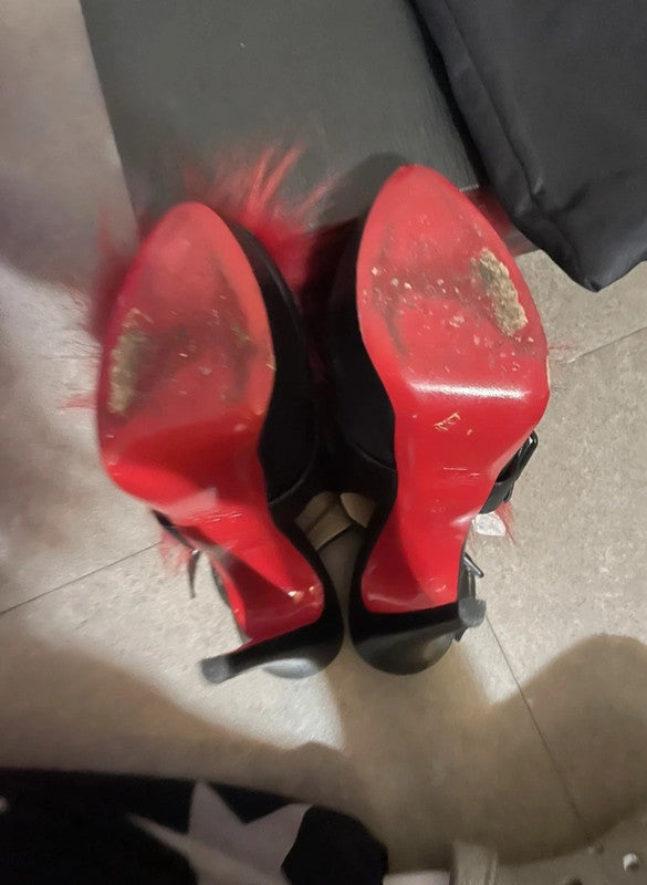 Christian Louboutin Fur Splash Heels - 40