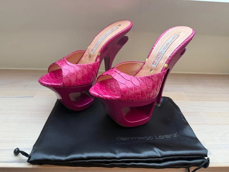 Gianmarco Lorenzo Python Skin Heels - 38